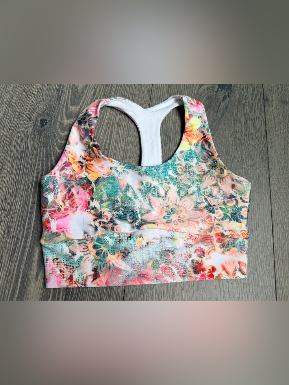 Exotica ExoticAthletica Floral Mandala Performance T Back Comfort Crop Top